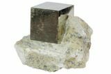 Natural Pyrite Cube In Rock From Spain #82091-1